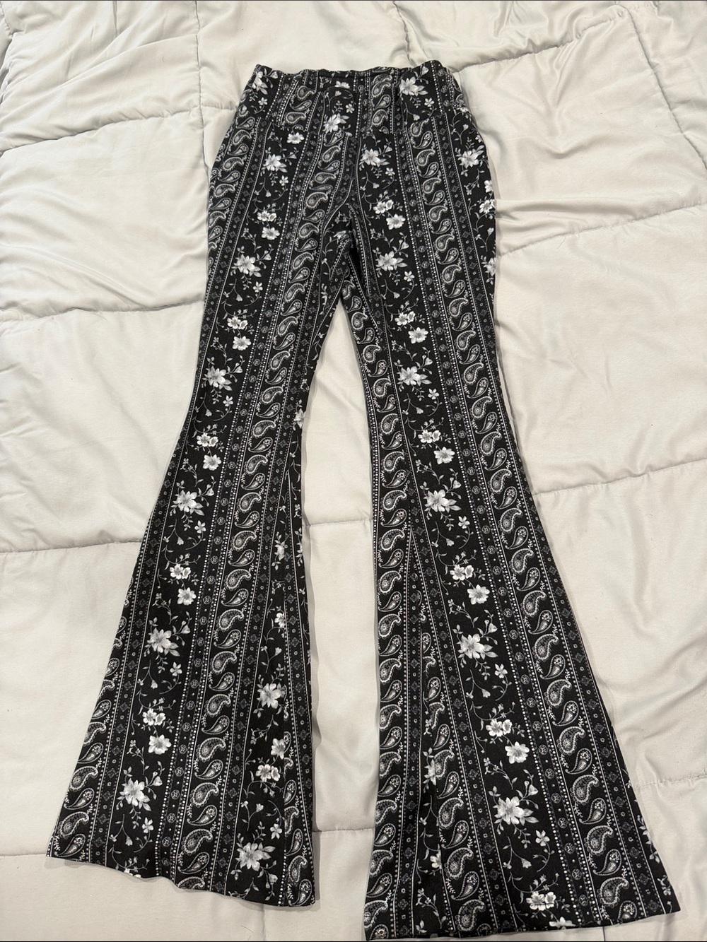 Floral/paisley flare yoga pants